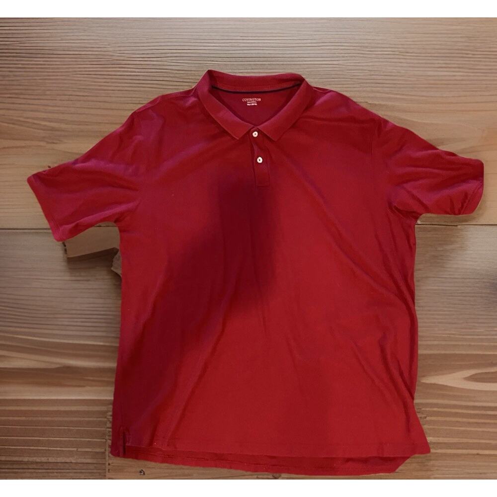 COVINGTON Men's button polo shirts (XXL) Dark Re Color